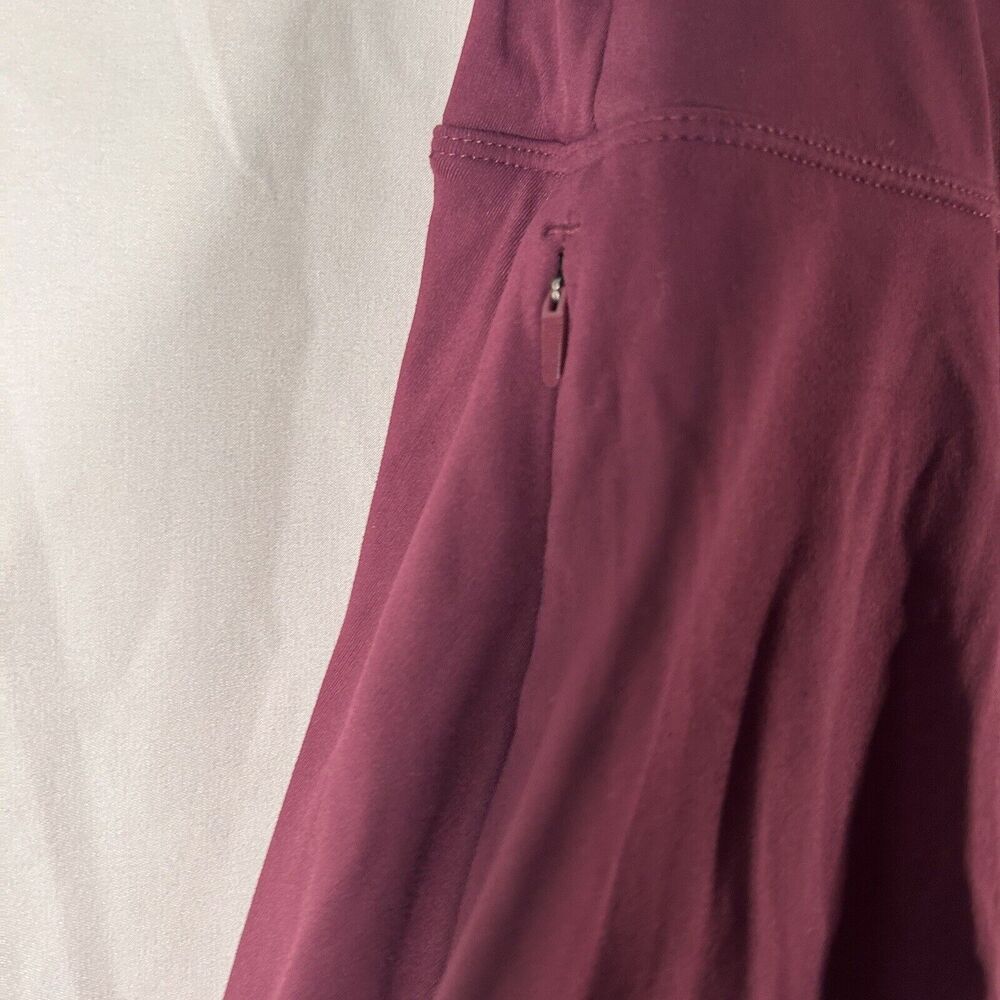 Calia Mini Skirt Women's XS Burgundy Pull On Lined Elastic Side Zip Pockets - Picture 3 of 9
